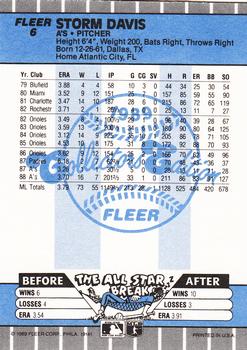 1989 Fleer - Glossy #6 Storm Davis Back