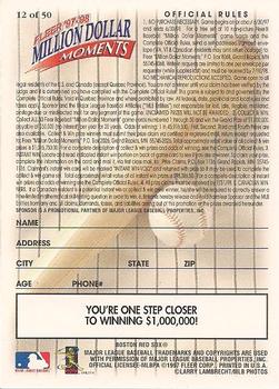 1997-98 Fleer Million Dollar Moments #12 Roger Clemens Back