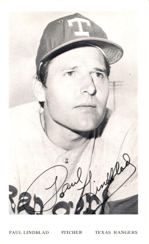 1972 Texas Rangers Photocards #NNO Paul Lindblad Front