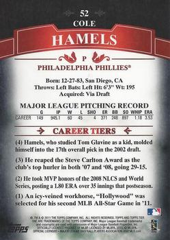 2011 Topps Tier One - Black #52 Cole Hamels Back