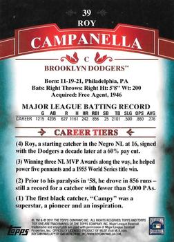 2011 Topps Tier One - Blue #39 Roy Campanella Back
