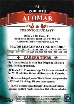 2011 Topps Tier One - Blue #64 Roberto Alomar Back