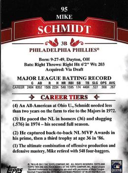 2011 Topps Tier One - Blue #95 Mike Schmidt Back