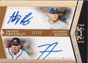 2011 Topps Tier One - Dual Autographs #DA-FR Freddie Freeman / Anthony Rizzo Front
