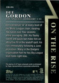 2011 Topps Tier One - On The Rise Autographs #OR-DG Dee Gordon Back
