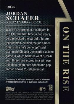 2011 Topps Tier One - On The Rise Autographs #OR-JS Jordan Schafer Back