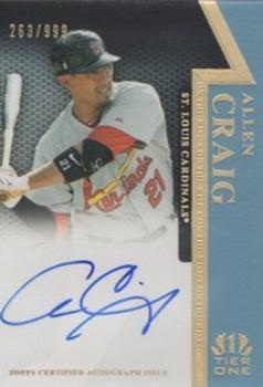 2011 Topps Tier One - On The Rise Autographs #OR-ACR Allen Craig Front
