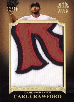 2011 Topps Tier One - Prodigious Patches #PP3 Carl Crawford Front