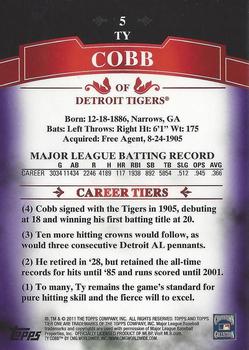 2011 Topps Tier One - Purple #5 Ty Cobb Back