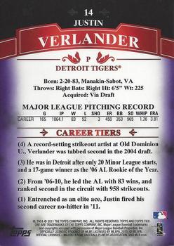 2011 Topps Tier One - Purple #14 Justin Verlander Back