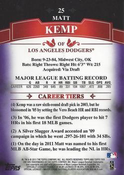 2011 Topps Tier One - Purple #25 Matt Kemp Back
