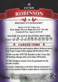 2011 Topps Tier One - Purple #42 Jackie Robinson Back