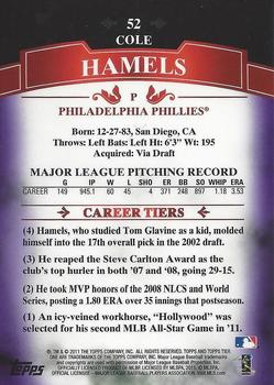 2011 Topps Tier One - Purple #52 Cole Hamels Back