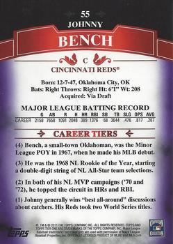 2011 Topps Tier One - Purple #55 Johnny Bench Back