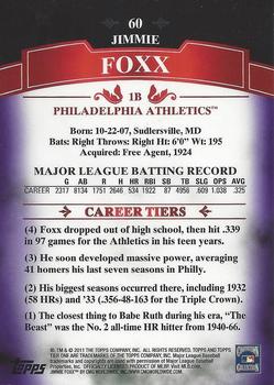 2011 Topps Tier One - Purple #60 Jimmie Foxx Back