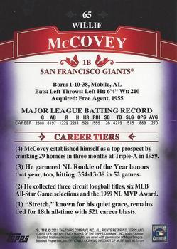 2011 Topps Tier One - Purple #65 Willie McCovey Back