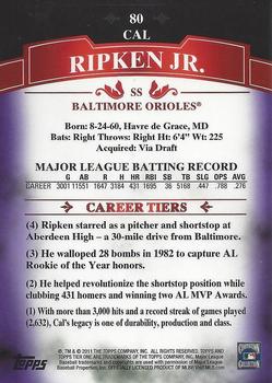 2011 Topps Tier One - Purple #80 Cal Ripken Jr. Back