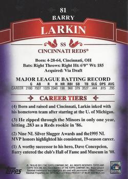2011 Topps Tier One - Purple #81 Barry Larkin Back