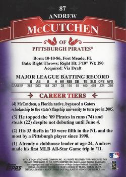 2011 Topps Tier One - Purple #87 Andrew McCutchen Back