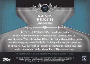 2011 Topps Tier One - Top Shelf Relics #TSR19 Johnny Bench Back