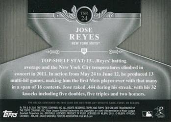 2011 Topps Tier One - Top Shelf Relics Dual #TSR24 Jose Reyes Back