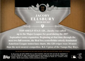 2011 Topps Tier One - Top Shelf Relics Triple #TSR32 Jacoby Ellsbury Back