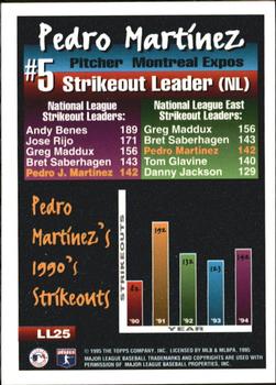 1995 Topps - League Leaders #LL25 Pedro Martinez Back
