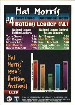 1995 Topps - League Leaders #LL29 Hal Morris Back