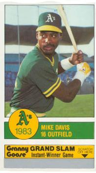 1983 Granny Goose Oakland Athletics #NNO Mike Davis Front