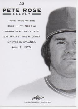 2011 Leaf Pete Rose Legacy #23a Pete Rose Back