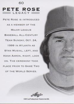 2011 Leaf Pete Rose Legacy #60 Pete Rose Back