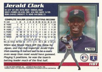1995 Topps Traded & Rookies #118T Jerald Clark Back