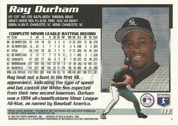 1995 Topps Traded & Rookies #11T Ray Durham Back