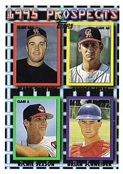 1995 Topps Traded & Rookies #122T Mark Sweeney / George Arias / Richie Sexson / Brian Schneider Front