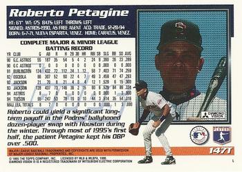 1995 Topps Traded & Rookies #147T Roberto Petagine Back