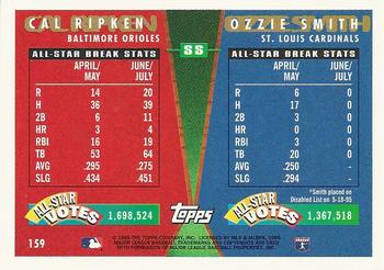 1995 Topps Traded & Rookies #159 Ozzie Smith / Cal Ripken Back