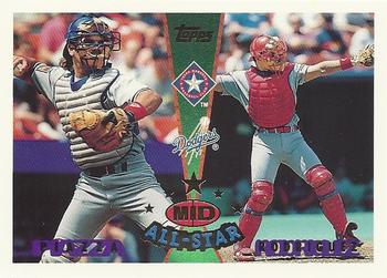 1995 Topps Traded & Rookies #163 Mike Piazza / Ivan Rodriguez Front