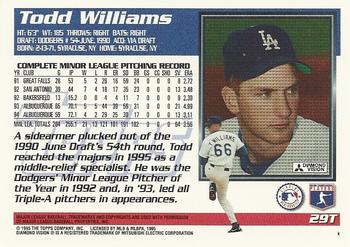 1995 Topps Traded & Rookies #29T Todd Williams Back