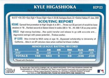 2011 Bowman Chrome - Prospects #BCP123 Kyle Higashioka Back