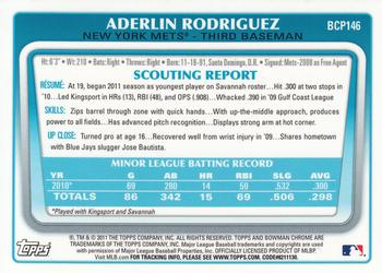 2011 Bowman Chrome - Prospects #BCP146 Aderlin Rodriguez Back