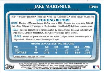 2011 Bowman Chrome - Prospects #BCP198 Jake Marisnick Back