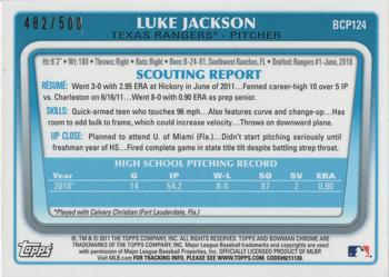 2011 Bowman Chrome - Prospects Refractors #BCP124 Luke Jackson Back