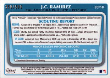 2011 Bowman Chrome - Prospects Refractors #BCP144 J.C. Ramirez Back