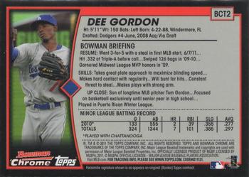 2011 Bowman Chrome - Bowman Chrome Throwbacks #BCT2 Dee Gordon Back