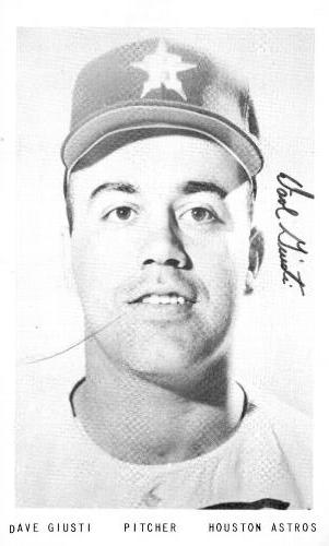 1966 Houston Astros Autograph Picture Night Photos #NNO Dave Giusti Front