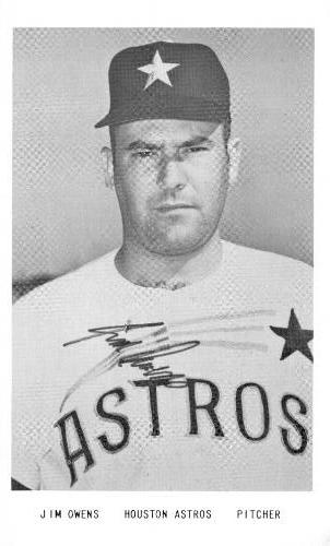 1966 Houston Astros Autograph Picture Night Photos #NNO Jim Owens Front