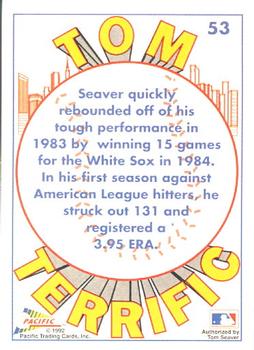 1992 Pacific Tom Seaver #53 Tom Seaver Back
