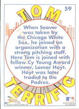 1992 Pacific Tom Seaver #59 Cy Young Winners Back