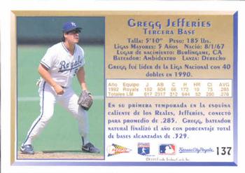 1993 Pacific Spanish #137 Gregg Jefferies Back