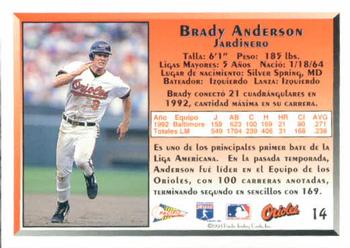 1993 Pacific Spanish #14 Brady Anderson Back